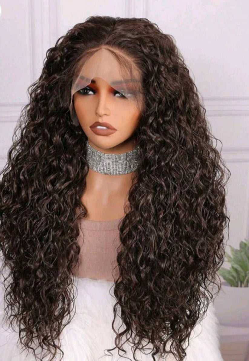 Chocolate Brown Soft Deep Lace Front Wig(human blend)