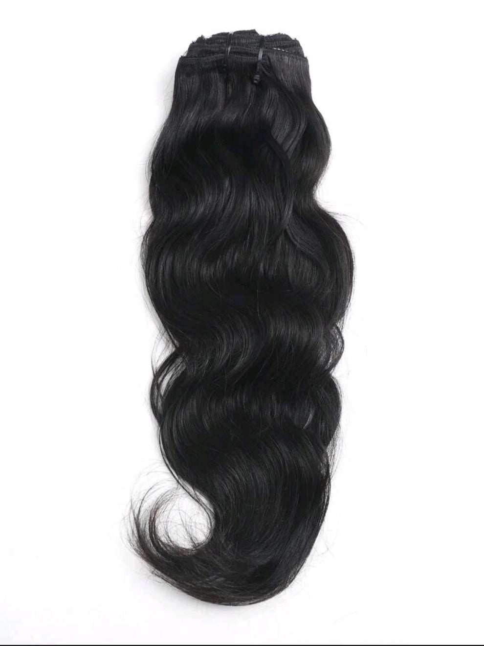 Black wave human hair clip-in